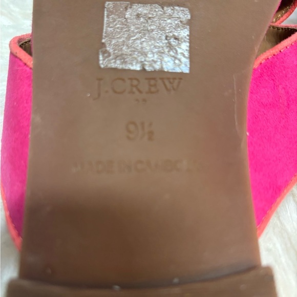 J. CREW PINK SUEDE SLIP ON CRISS-CROSS STRAP SUMMER TRAVEL FLAT SANDALS SZ 9.5💕 - Picture 7 of 9